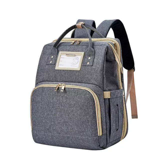 Diaper Bag Backpack with Foldable Baby Bed