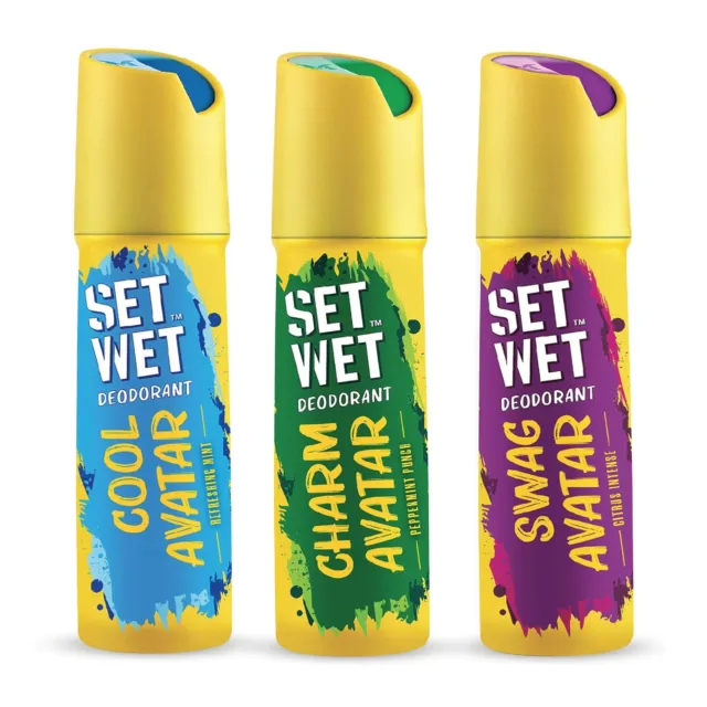 Set Desodorante Húmedo Spray Perfume Cool Dije y Swag Avatar Paquete de 3 150 ml cada uno