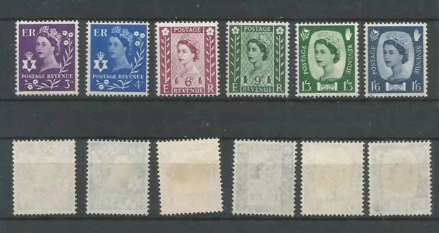 GB 1958 Northern Ireland Regional Issue Definitive Mounted Mint Set SG NI 1/ NI6