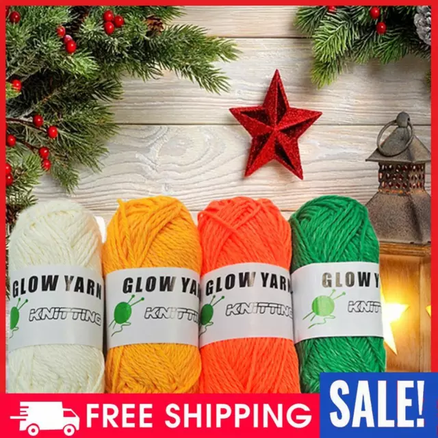 2 Rolls Glow In The Dark Yarn For Crochet, Fluorescent Soft Yarn