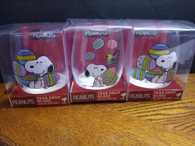 Snoopy Easter Drinking Glasses Set of 3