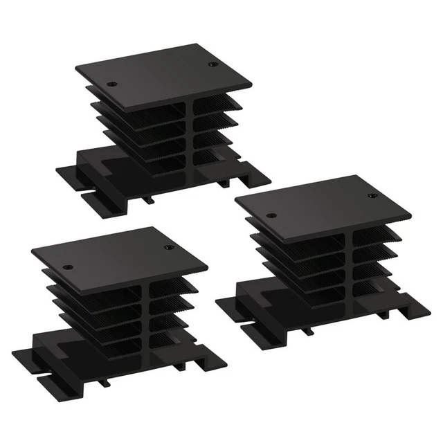 Solid State Relais Kuehlkoerper, 3PCS Aluminium Kuehlkoerper PID Temperatur7159