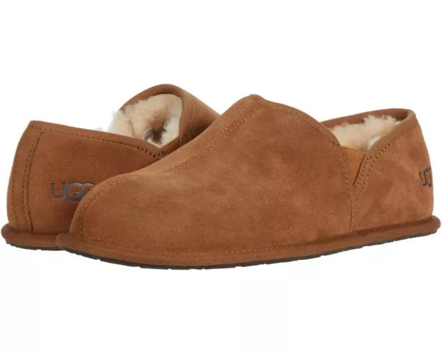 Nwob Mens Size 12 Chestnut Ugg Scuff Romeo Ii Suede Sheepskin Slippers 1113630