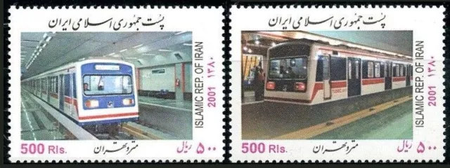 2001 MNH 2v, Theran Metro, Train, Railways