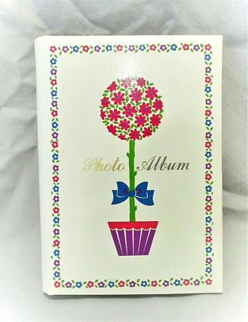 Álbum de fotos vintage de importaciones Dan-Dee diseño floral de mediados de siglo 7,5"" X 5,5"" Japón