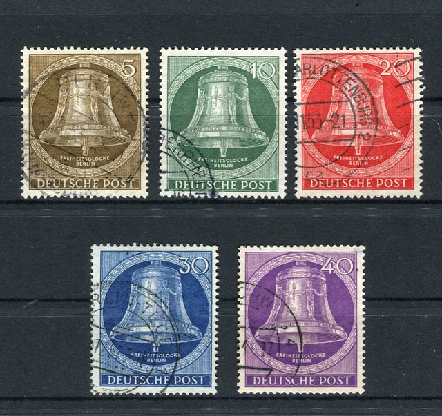 Berlin 101 - 105 Freiheitsglocke Klöppel Mitte Satz gestempelt (9233)