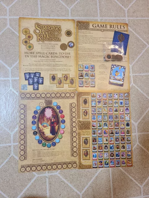 Sorcerers of the Magic Kingdom Game Board Set Jafar, Tokens, Key Card