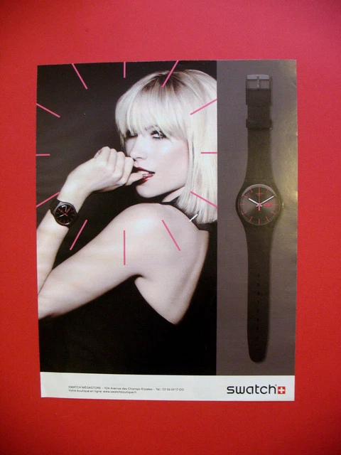 Publicite De Presse Swatch Montre Suisse Noire Ad 2010