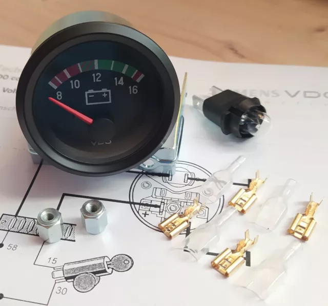 VDO Voltmeter 12V Instrument 52mm Cockpit International Classic VW Golf GTI VR6