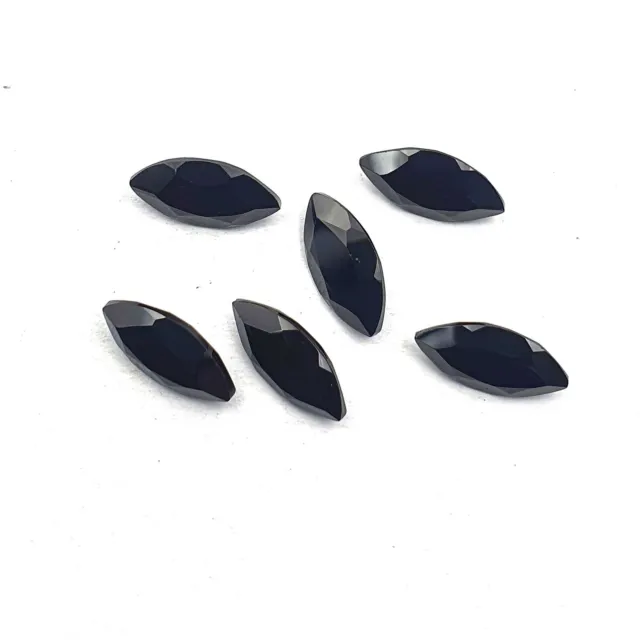 Natural Black Spinel Marquise Cut Loose Gemstone lot 6 Pcs 6 12 MM 11 CT