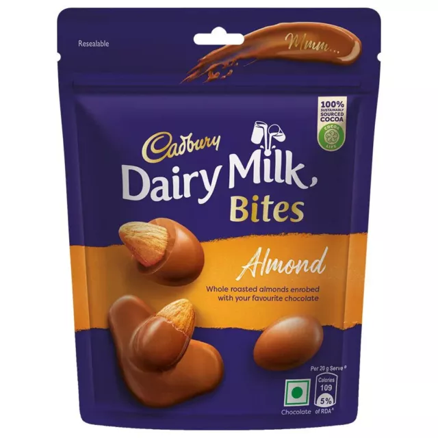 3X Bouchées d'amandes au lait laitier Cadbury avec amandes grillées 40 g...