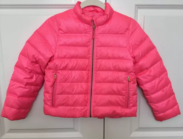 J Crew Crewcuts Girls Puffy Puffer Winter JACKET Pink Azalea Size 8,