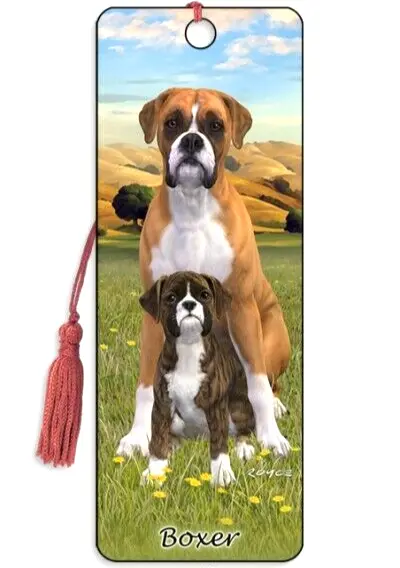 Boxer Dog Puppy 3D Bookmark Royce Animal Lover Gift Him Her Kids Boy Girl Kids