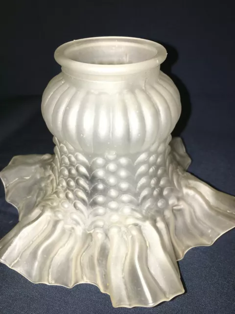 Antique frosted glass chandelier sconce lamp light shade cover ruffled 2" fitter 3