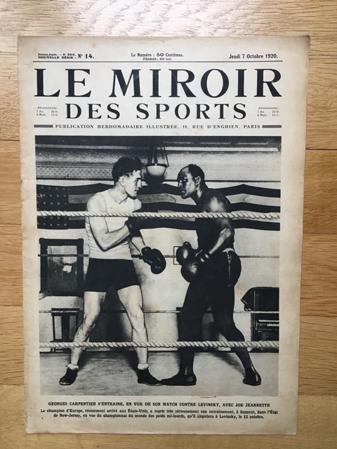 Le Miroir Des Sports N°102 – 1922 – Boxe, Athlétisme, Cyclisme, Tennis, Moto