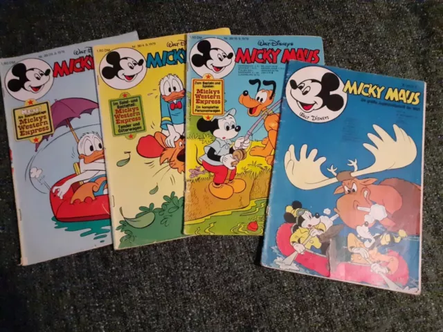 4 Micky Maus Hefte Comics (1970+ 3x 1976), Walt Disney