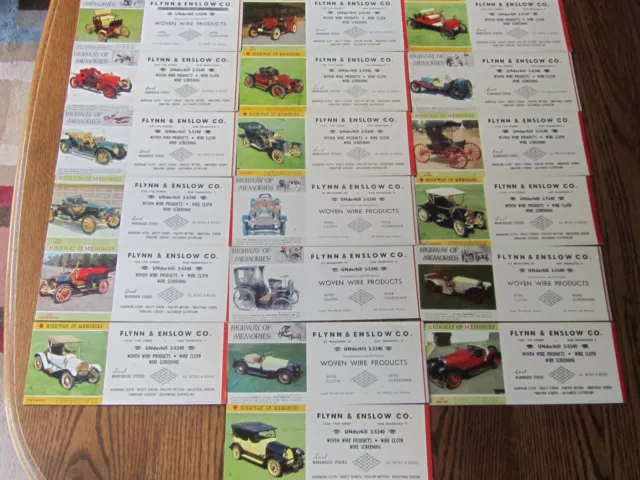 (19) Vintage Advertising Blotters with old car photos