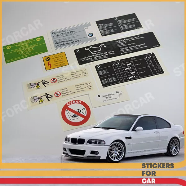 BMW E46 M3 - Restoration Engine Stickers Decals Set Aufkleber $27.00 -  PicClick