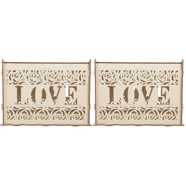2pcs Hochzeits Geschenkkartenbox Rustikale Holz Geschenkkartenhalter -Partys