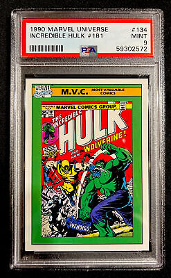 1990 Impel Marvel Universe Incredible Hulk And Wolverine 181 PSA 9 Mint #134