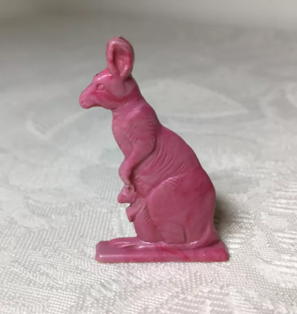 1950s Vintage Cracker Jack Prize Toy Kangaroo with Baby Joey Stand Up