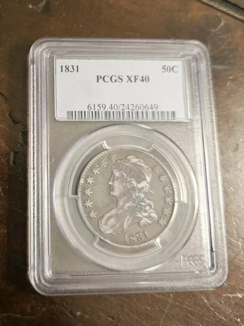 1831 Capped Bust Silver Half Dollar 50c PCGS certified XF 40 graded circulated