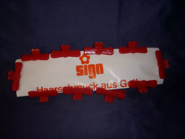 10-Zopfhalter/ Haarspangen/ Haarschmuck/DDR-Sign-Haarschmuck Gotha in rot Plaste