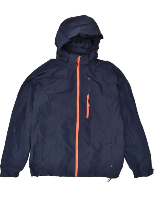 MOUNTAIN WAREHOUSE Mens Hooded Rain Jacket UK 42 XL Navy Blue Polyester AU33