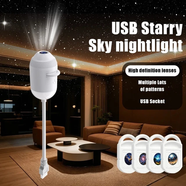 5D HOLOGRAPHIC GALAXY Ocean Projector, 360° Adjustable 24 Films USB -UK ...