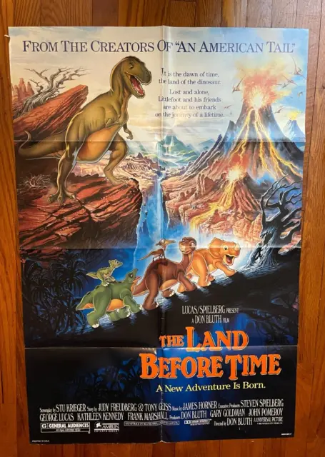 THE LAND BEFORE TIME  1988 Spielberg 1-Sheet Movie Poster