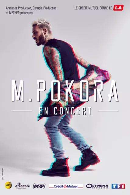 M POKORA - Affiche Poster 80 x 120 cm - Tournée 2017 "My way" - Claude François