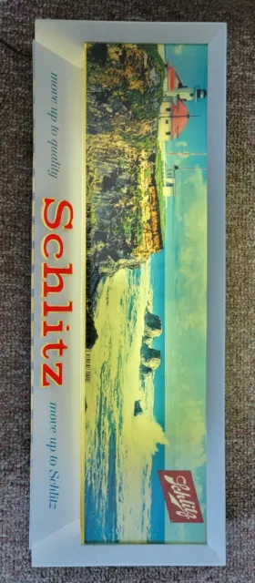 Schlitz Beer Lighted Bar Sign Circa 1958 Milwaukee Lighthouse Scene