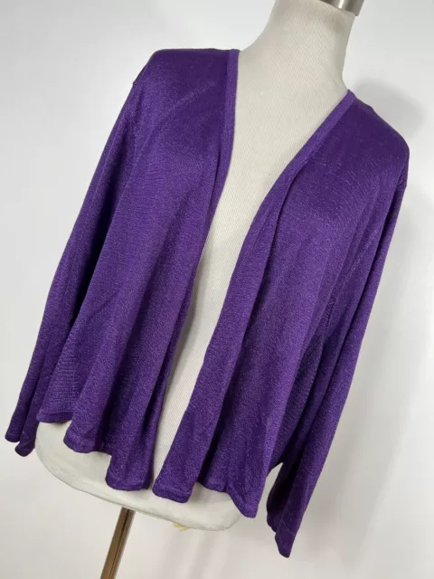 Catherines 4X Cardigan Sweater Purple Open Front Short Bolero Lightweight M3