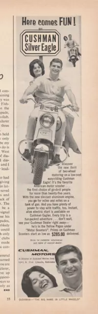 1963 Cushman Motors Vintage Print Ad 60s American Motor Scooter Lincoln Nebraska