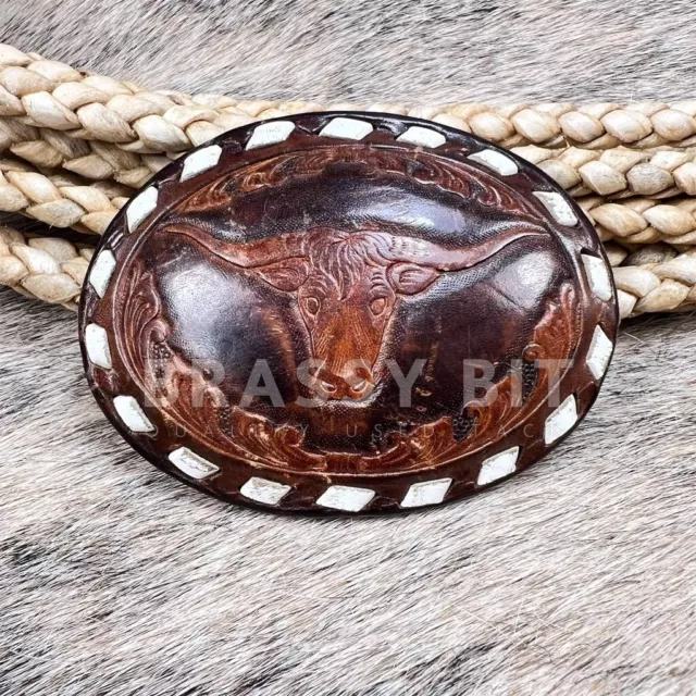 Tandy Leather Tooled Western Belt Buckle