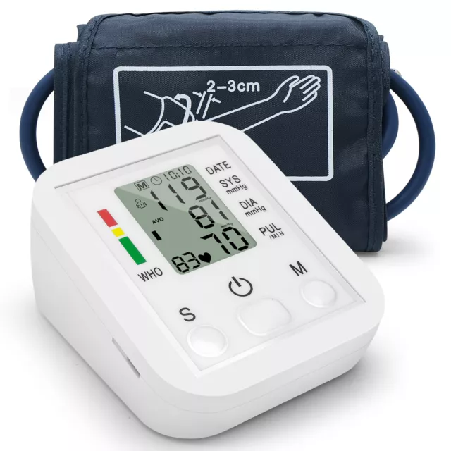 Digital Blood Pressure Monitor Upper Arm Automatic BP Machine Heart Rate Monitor