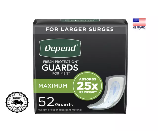 Depend Incontinence Guards for Men Maximum 52Ct