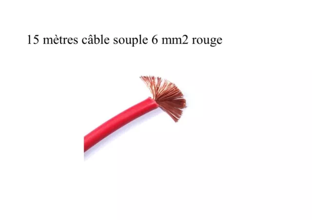 câble électrique batterie souple 6 mm2 rouge 15 mètres