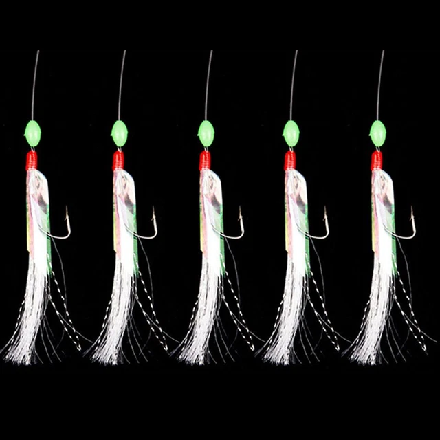 FISHING MACKEREL BARBED Hook Bass Cod Lures Sea Fishing Rigs Mackerel ...