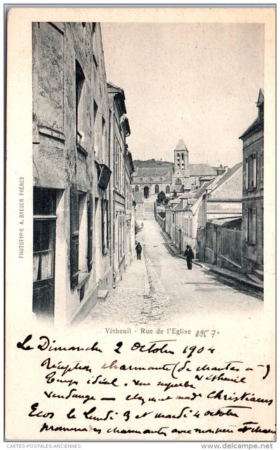 95 VETHEUIL - la rue de l'eglise.