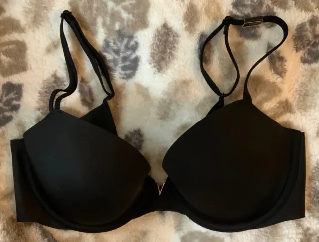 VICTORIAS SECRET SEXY ILLUSIONS LIGHTLY LINED DEMI BRA PADDED GOLD HARDWARE  NWT