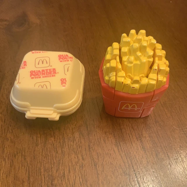 McDonalds Transformer Toy Changeables Vtg 1987 French Fries 1988 Quarter Pounder