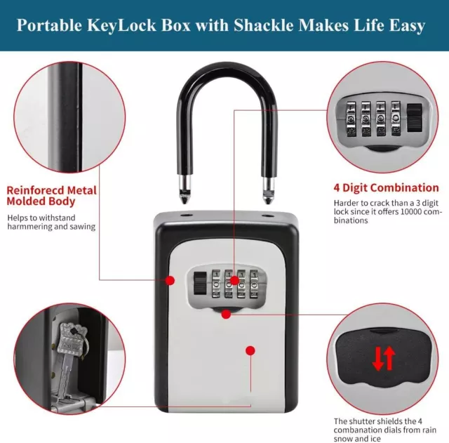 Wholesale Key Safe 4-Digit Combination Lock Box Wall Mount Storage Safe Outdoor 3