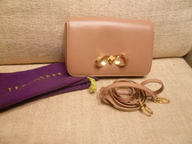 Delila bow detail online leather cross body bag
