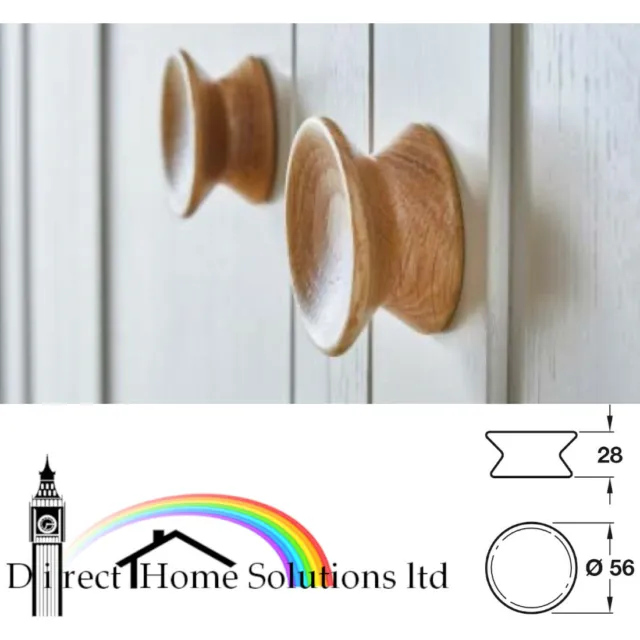 Hafele Yoyo Kitchen / Bedroom Cabinet Door /  Wooded Knob Handle / Oak or Walnut