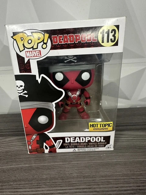 Marvel Funko Pop Deadpool #113 Pirate Hot Topic Exclusive Vinyl Bobble-Head MIB