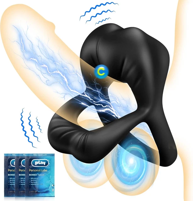 sexpuppe von temu DUAL PENISRING VIBRATOR mit Klitoris Stimulator Penisringe Sex Spielzeug  EUR 37,99