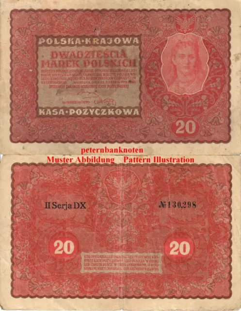 Polen / Poland 20 Marek 1919 P. 026 ( VF)  6499# Gebraucht used..