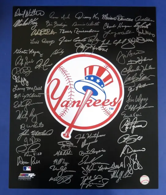 MULTI-SIGNED NY YANKEES 16x20 PHOTO OVER 60 AUTOGRAPHS ~ 100% GUARANTEED