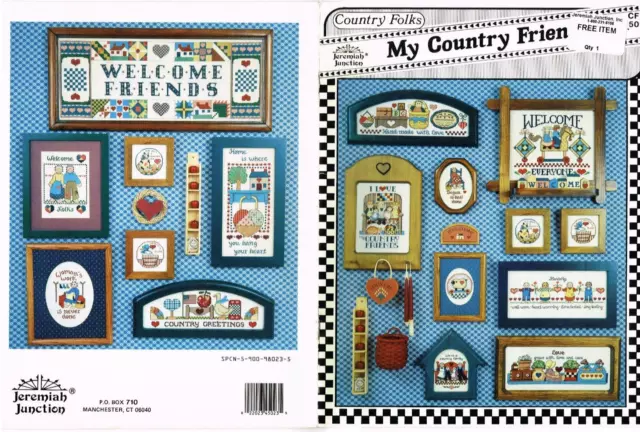 My Country Friends Folks Cross Stitch Pattern Jeremiah Junction 1988 Vintage